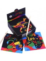 Творчески комплект Jarmelo - Цветни скреч картинки, 130 броя Творчески комплект Jarmelo - Цветни скреч картинки, 130 броя