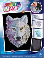 Творчески комплект KSG Crafts - Изкуство с пайети, Бял вълк