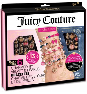Творчески комплект Make it Real - Juicy Couture, кадифени гривни с перли