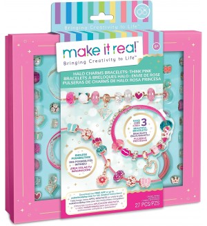 Творчески комплект Make it Real - Направи си розови гривни с висулки