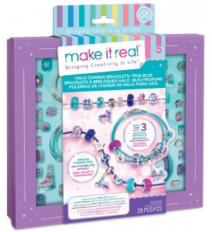 Творчески комплект Make it Real - Направи си сини гривни с висулки