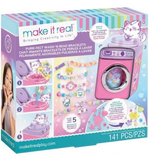 Творчески комплект Make it Real - Wash and Bead, направи сам гривни, 141 части