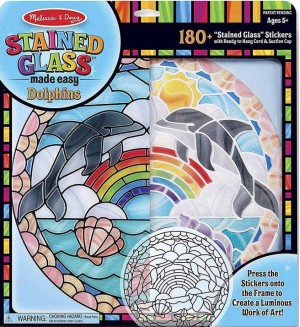 Творчески комплект Melissa and Doug - Витражи, делфини