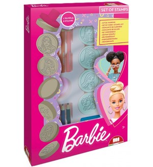 Комплект печати Multiprint Barbie - 8 броя, с дръжка