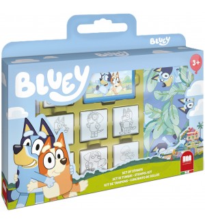 Комплект печати Multiprint Bluey - 7 броя, с 3 флумастера
