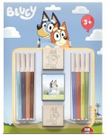 Комплект флумастери Multiprint Bluey - 8 броя, с 2 печата