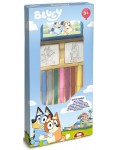 Комплект флумастери Multiprint Bluey - 9 броя, с 2 печата
