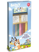 Комплект флумастери Multiprint Bluey - 9 броя, с 2 печата