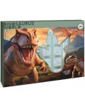 Комплект флумастери Multiprint Dinosaurs World - 12 броя, с 7 печата
