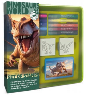Комплект печати Multiprint Dinosaurs World - 4 боря, с 10 флумастера