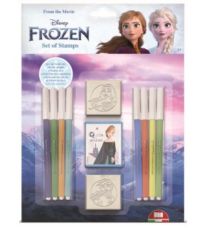 Комплект флумастери Multiprint Frozen - 8 броя, с 2 печата