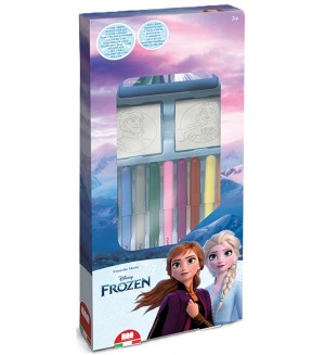 Комплект флумастери Multiprint Frozen - 9 броя, с 2 печата