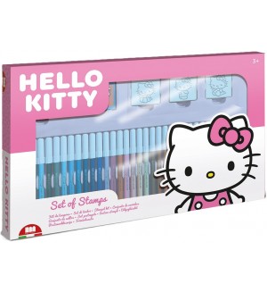 Комплект флумастери Multiprint Hello Kitty - 36 броя, с 3 печата