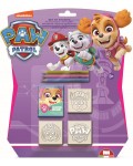 Комплект моливи Multiprint Paw Patrol - 3 броя, с 3 печата, лилав