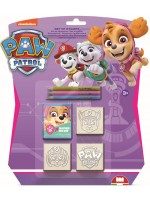 Комплект моливи Multiprint Paw Patrol - 3 броя, с 3 печата, лилав