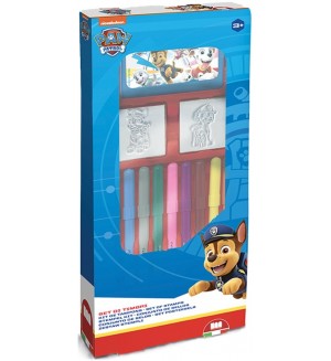 Комплект флумастери Multiprint Paw Patrol - 9 броя, с 2 печата
