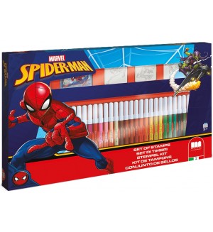 Комплект флумастери Multiprint Spider-Man - 36 броя, с 3 печата