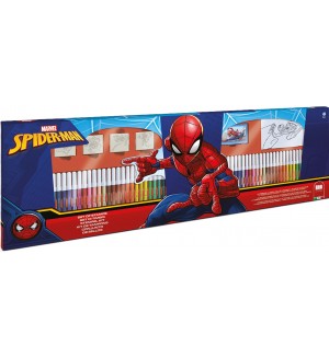 Комплект флумастери Multiprint Spider-Man - 60 броя, с 4 печата