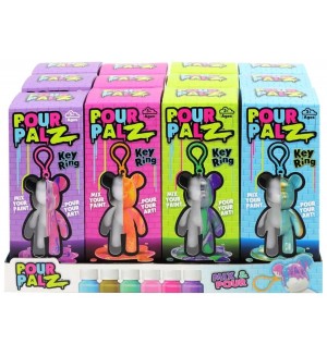 Творчески комплект Pour PalZ - Мече за Оцветяване, ключодържател, асортимент Творчески комплект Pour PalZ - Мече за Оцветяване, ключодържател, асортимент