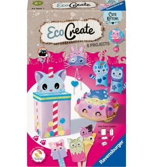 Творчески комплект Ravensburger - EcoCreate Mini, Cute Kittens