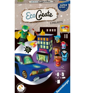 Творчески комплект Ravensburger - EcoCreate Mini, Superheroes