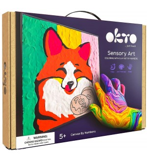 Творчески комплект с моделин Okto - Рисуване по номера, лисица