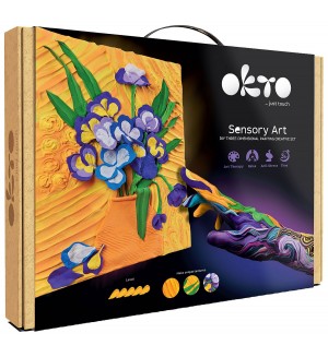 Творчески комплект с моделин Okto - Създай 3D картина, Ириси