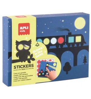 Творчески комплект със стикери Apli Kids - Светещи геометрични фигури