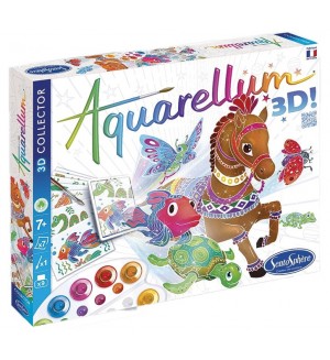 Творчески комплект Sentosphere - Оцветяване с акварелни бои с 3D колекция от 7 картини Творчески комплект Sentosphere - Оцветяване с акварелни бои с 3D колекция от 7 картини