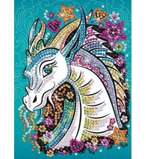 Творчески комплект Sequin Art - Изкуство с пайети, Дракон Творчески комплект Sequin Art - Изкуство с пайети, Дракон