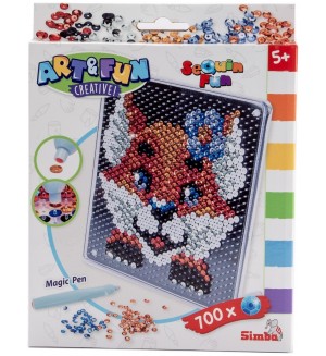 Творчески комплект Simba Toys Art & Fun - Лисица от пайети