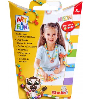Творчески комплект Simba Toys Art & Fun - Неонови мъниста за бижута