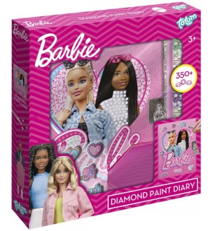 Творчески комплект Totum - Barbie, Декорирай сам таен дневник с диаманти 