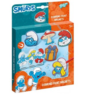 Творчески комплект Totum - Декорирай сам диамантени магнити, Смърфове Творчески комплект Totum - Декорирай сам диамантени магнити, Смърфове