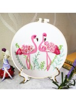 Творчески комплект за бродиране Ем Арт - Двойка фламинго, 20 x 20 cm
