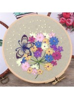 Творчески комплект за бродиране Ем Арт - Пъстри цветя, 25 x 25 cm