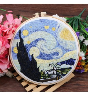 Творчески комплект за бродиране Ем Арт - Звездна нощ, 25 x 25 cm