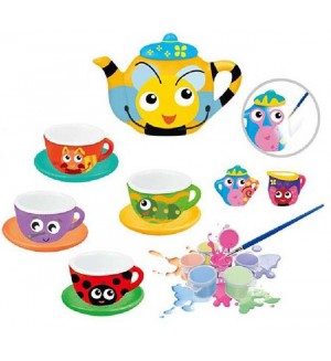 Творчески комплетк Ntoys - Сервиз за чай за оцветяване, насекоми, 16 части