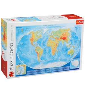 Пъзел Trefl от 4000 части - Карта на света