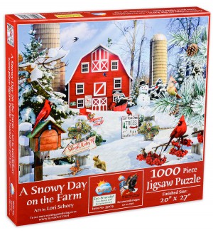 Пъзел SunsOut от 1000 части - Lori Schory - A Snowy Day on the Farm