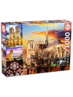 Пъзел Educa от 1000 части - Катедралата Нотр Дам в Париж, колаж
