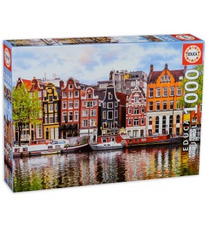 Пъзел Educa от 1000 части - Кривите къщи в Амстердам