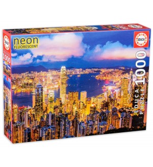 Неонов пъзел Educa от 1000 части - Хонг Конг