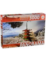 Панорамен пъзел Educa от 3000 части - Връх Фуджи и Пагода Чурейто, Япония