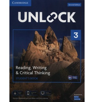 Unlock 2nd Edition - Level 3: Reading, Writing and Critical Thinking Student's Book + Mob App and Online Workbook / Английски език - ниво 3: Учебник с онлайн материали
