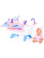 Игрален комплект Polesie - Вана с кукла и аксесоари