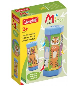 Въртящ се пъзел Quercetti - Mix & Match, животни от фермата и джунглата Въртящ се пъзел Quercetti - Mix & Match, животни от фермата и джунглата