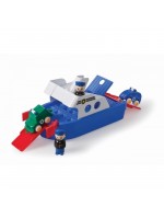 Viking Toys Полицейска Лодка с 2 коли и 2 човечета - 30 см подаръчна кутия