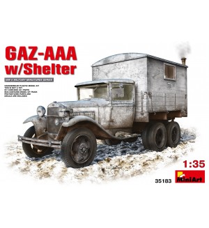Военен сглобяем модел - Съветски военен автомобил GAZ-AAA с фургон