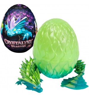 Яйце с фигура изненада Spin Master - CrystaLynx Dragons, 32 cm, асортимент